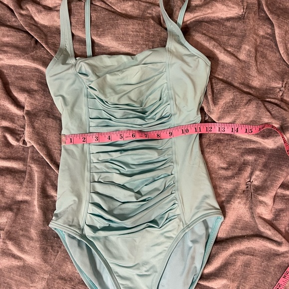 Blue Ruched tummy control Calvin Klein swim / bathing suit size 6 - Picture 6 of 16